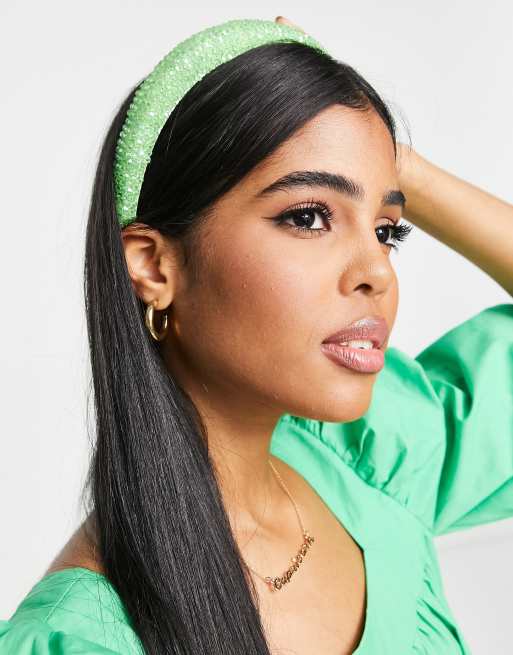 Diadema verde claro con cuentas de My Accessories London