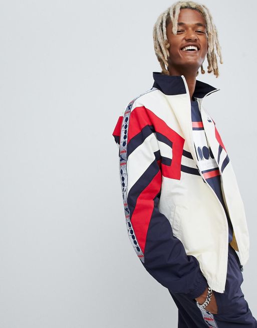 Diadora MVB paneled track suit in white navy ASOS