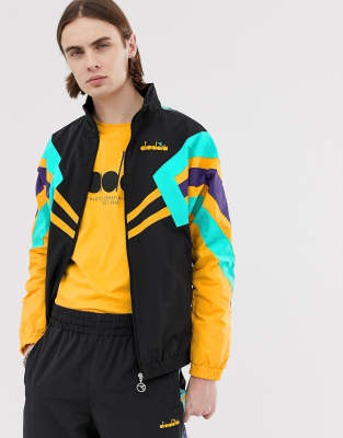 Diadora retro track jacket mvb in black 