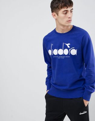 Diadora – Sweatshirt med logga-Blå