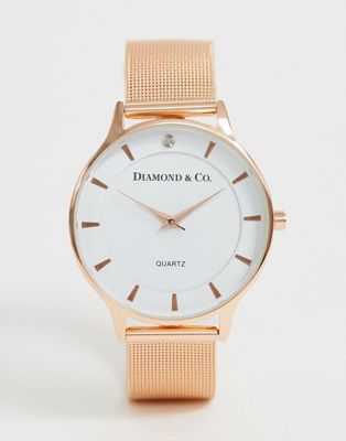 Diamond \u0026 Co. rose gold case watch with 