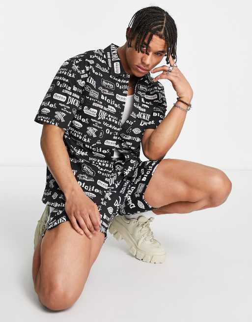 Dickies 100 all over print shirt in black