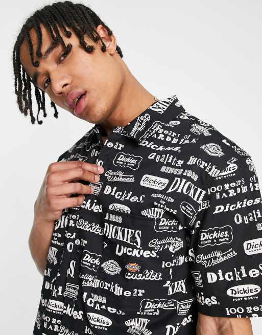 Dickies 100 AOP shirt in black | ASOS