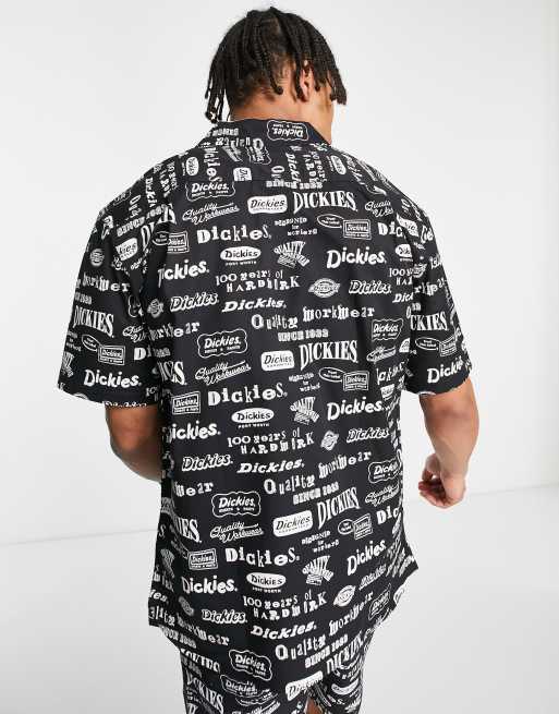Dickies 100 AOP shirt in black | ASOS