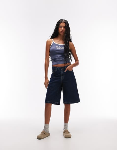 Dickies 13 inch denim shorts in dark indigo - view 1