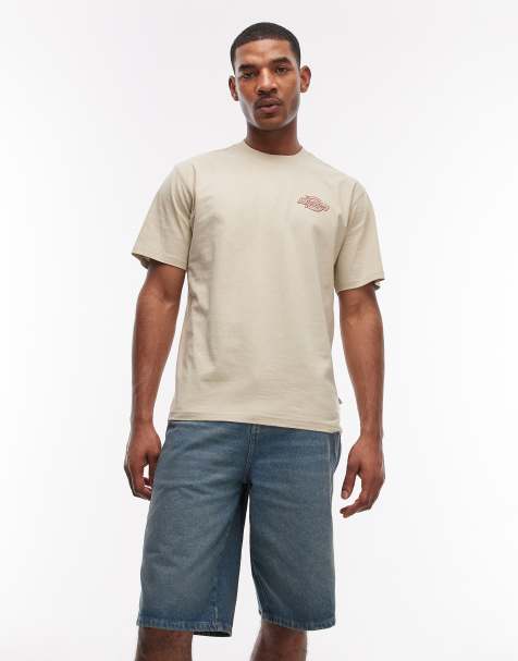 Dickies 13 inch loose jean shorts in khaki tinted blue - view 1