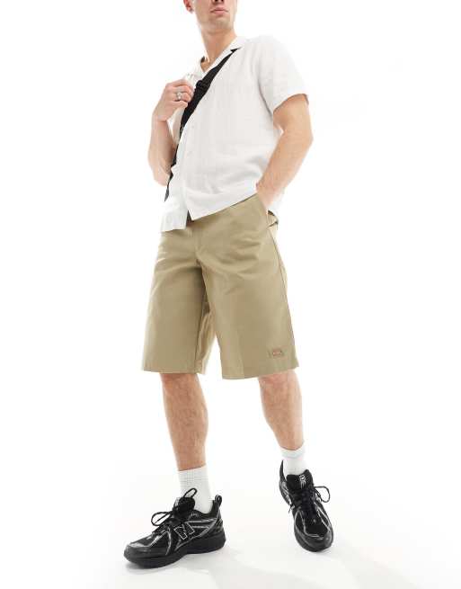 Dickies 13 inch tailored shorts in beige tan