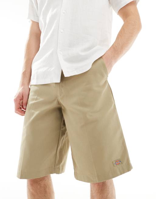 Dickies 13 inch tailored shorts in beige tan