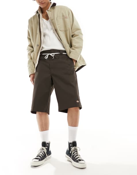 Dickies 13 inch tailored shorts in dark brown - view 1