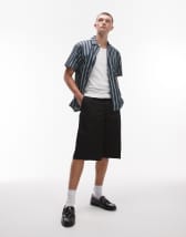 ASOS DESIGN sleeveless boxy oversized textured shirt in green