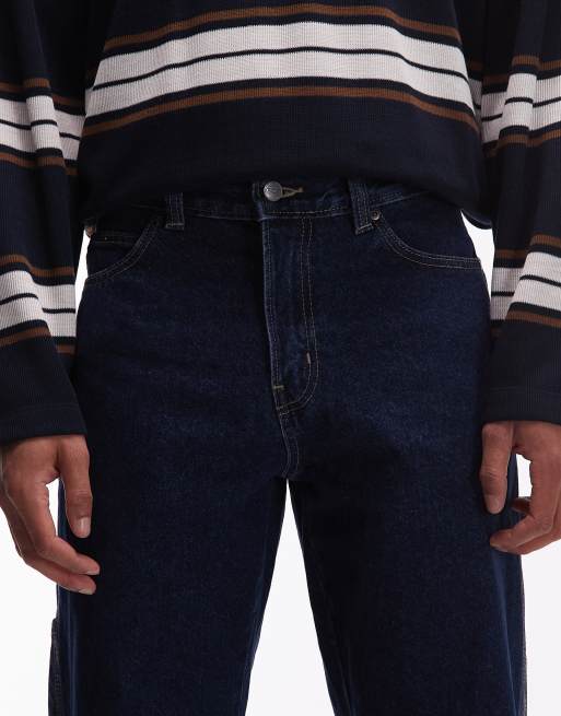 Dickies 1993 loose straight carpenter jeans in dark indigo, 4 of 5