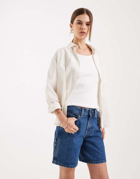 Dickies - 1993 - Short en jean 7 pouces coupe charpentier - Bleu classique - view 1