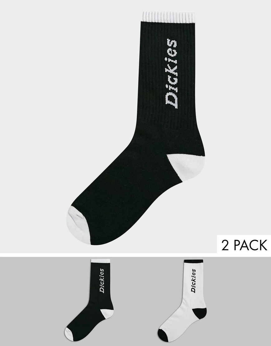 Dickies 2 Set van Calvery stads-sokken in zwart en wit-Multi