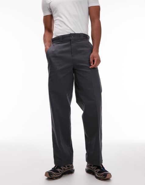 Dickies 247 loose baggy fit work trousers in dark grey