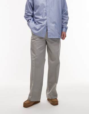 Lockere Baggy-Fit-Arbeitshose in Grau Grau W32 L34