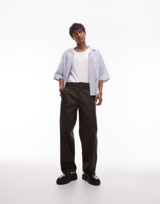 Dickies 247 Loose Baggy Fit Work Pants In Brown