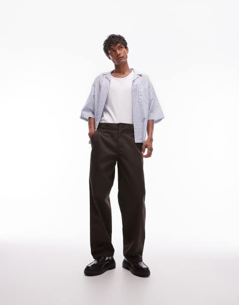 Dickies 247 loose baggy fit work pants in dark brown - view 1