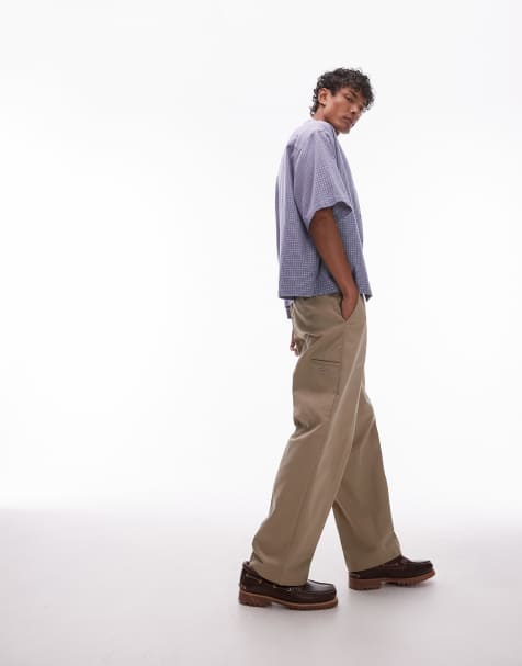 Dickies 247 loose baggy fit work trousers in light tan - view 1