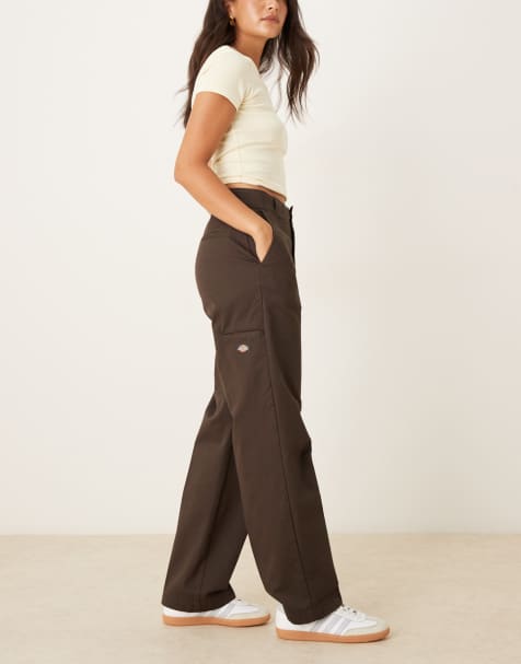 Dickies 247 loose work trousers in dark brown - view 1