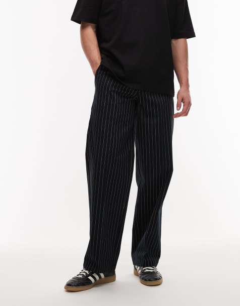 Dickies 247 regular relaxed fit striped work trousers in black