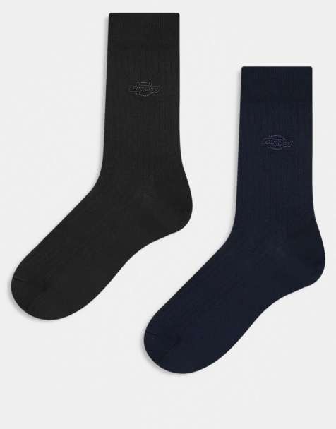 Dickies – 2er-Pack gerippte Crew-Socken in Schwarz - view 1