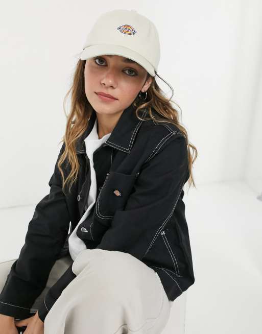 Dickies 6 panel logo cap in cream