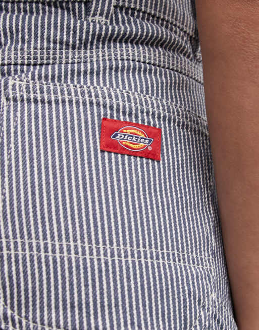 Dickies 7 inch hickory striped carpenter shorts in blue, 3 of 5