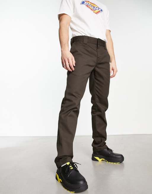 Dickies – 872 – Bruna, smala, raka arbetarbyxor i återvunnet material