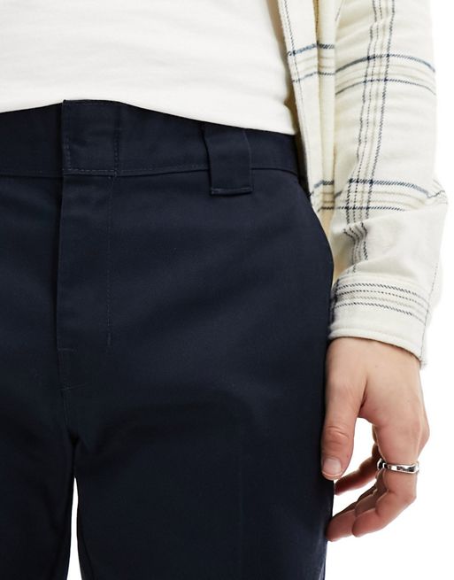 Dickies slim straight double knee work chino pants in khaki