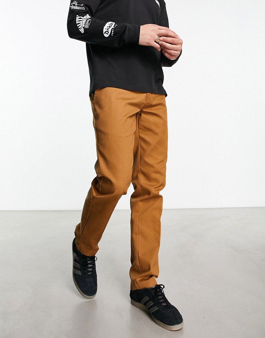 Dickies 872 slim fit work chino trousers in brown
