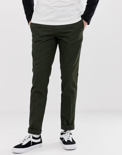 Dickies 872 work pant chino in slim fit in olive green