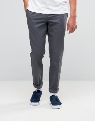 DICKIES 872 WORK PANT CHINO IN SLIM FIT-GREY,WE872