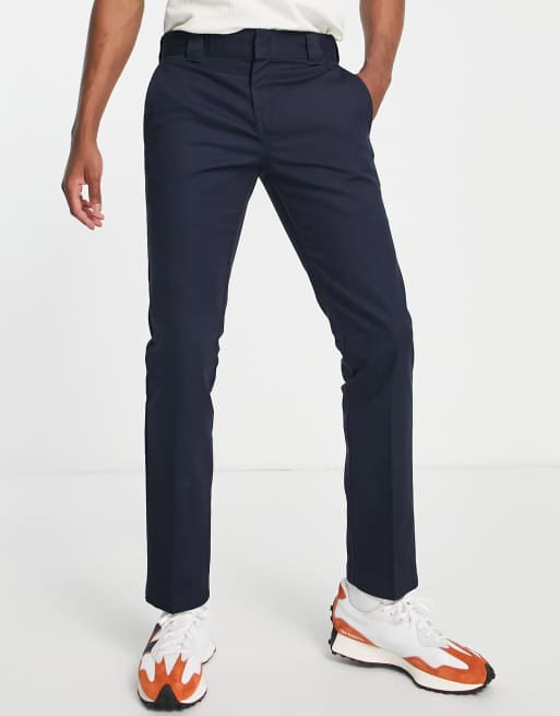 Slim fit store navy work trousers