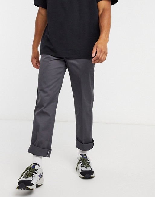Dickies 873 slim straight fit work trousers in charcoal grey