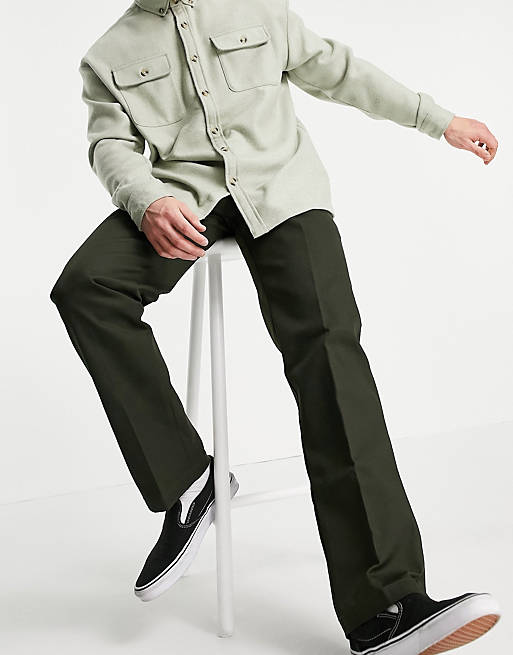 Trousers & Chinos Dickies 873 slim straight fit work pant in green 