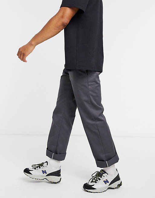 Dickies 873 slim straight work trousers in charcoal grey 