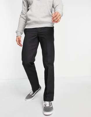 Dickies 873 Work Pants In Black Slim Straight Fit In Black