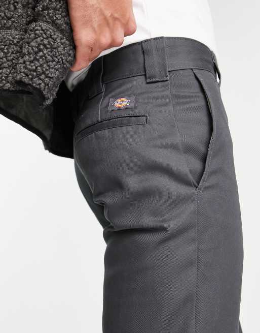 Dickies 873 work pants in grey slim straight fit - GREY