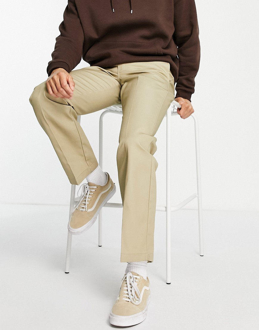 Dickies 873 work trousers in khaki slim straight fit - BEIGE-Neutral