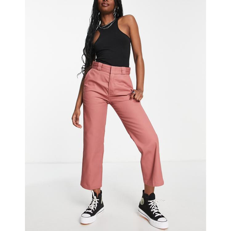 Dickies 874 cropped work trousers in pink