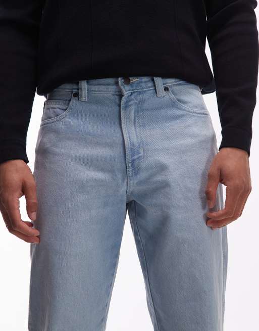 Dickies – 954 – Jasnoniebieskie luźne jeansy o prostym kroju w roboczym stylu, 4 z 5