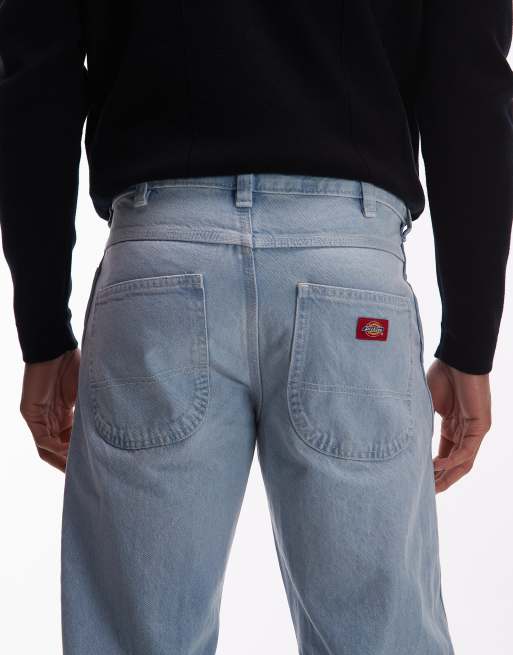 Dickies – 954 – Jasnoniebieskie luźne jeansy o prostym kroju w roboczym stylu, 5 z 5
