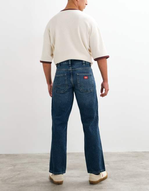 Dickies 954 relaxed straight work jeans in mid wash blue, 3 of 8
