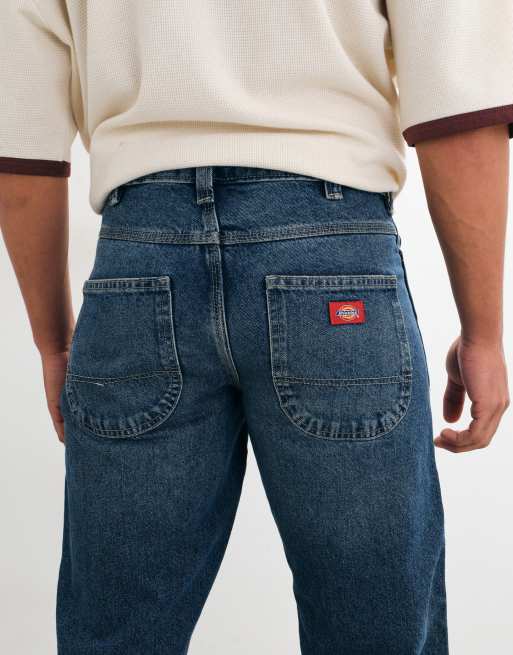 Dickies 954 relaxed straight work jeans in mid wash blue, 5 of 8