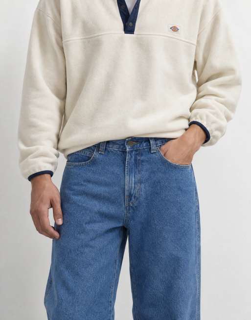 Dickies 958 tapered baggy work jeans in washed blue, 10 of 10