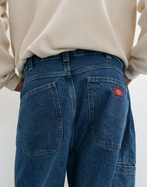 Dickies 958 tapered baggy work jeans in washed blue, 5 of 10