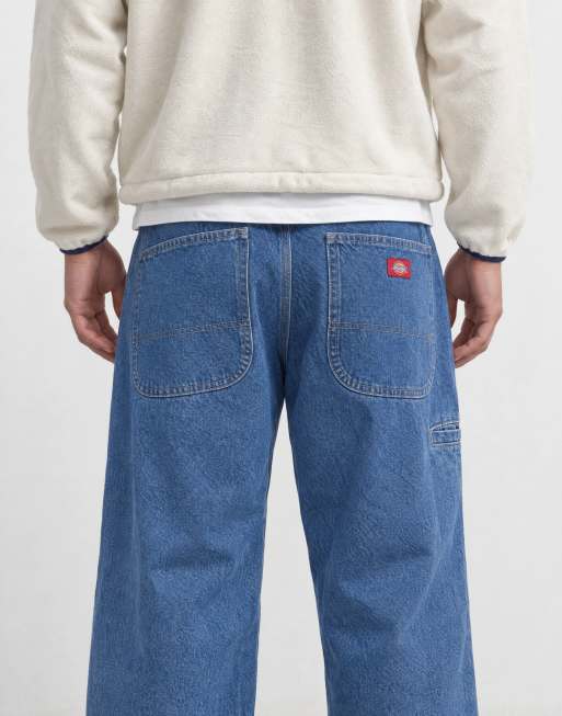 Dickies 958 tapered baggy work jeans in washed blue, 7 of 10