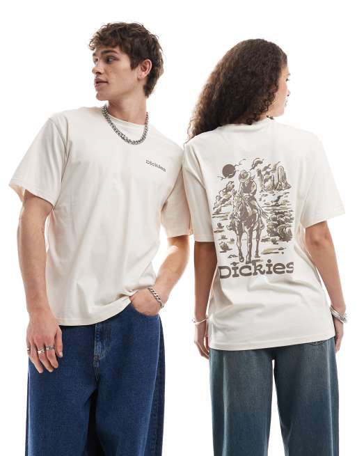 Dickies absarokee rodeo back print t-shirt in off white | ASOS