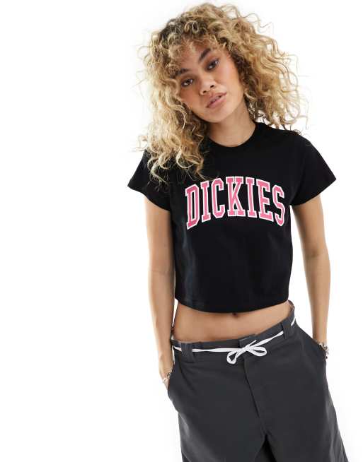 Dickies – Aitken – Kurz geschnittenes T-Shirt in Schwarz