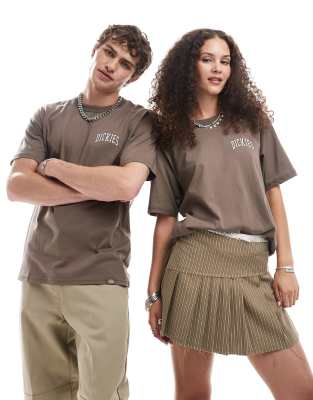 Dickies Aitken left chest logo t-shirt in brown